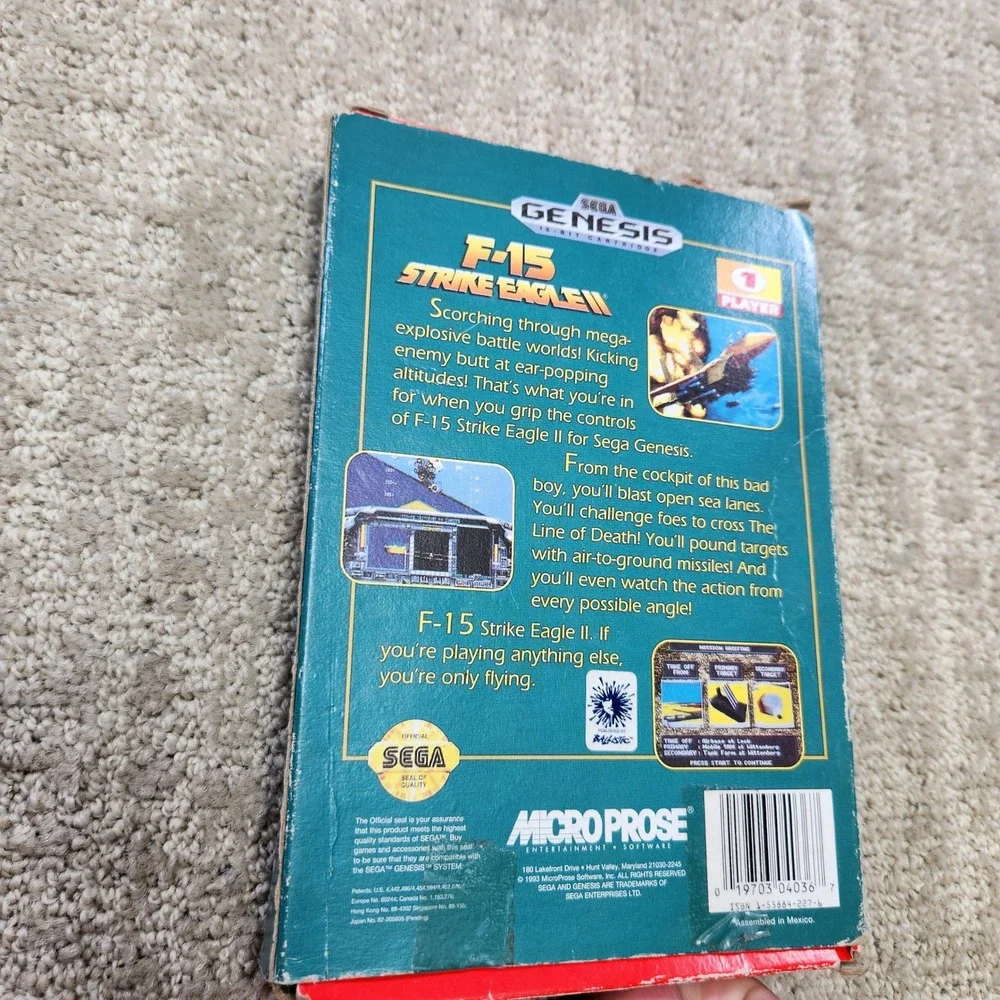 F-15 Strike Eagle II Sega Genesis Game CIB MicroProse 1993 T-104036